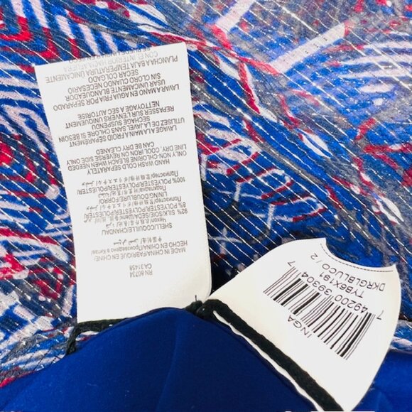 BCBGMAXAZRIA Women Long  Cocktail Party Evening Dress  Blue Silver Floral( #1 - Picture 6 of 13